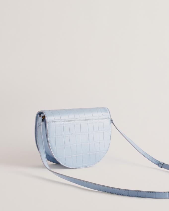 Sac en Cuir Ted Baker Leather Padlock Saddle Bleu Femme | YFC-26469605